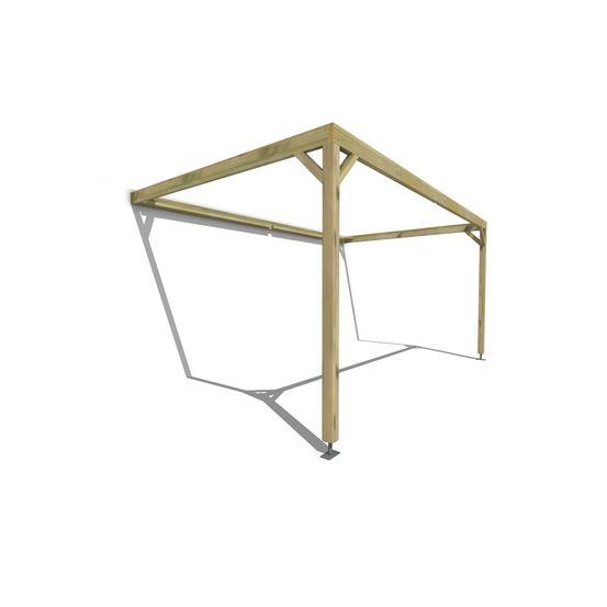 Pergola bois • 5m x 3m • adossée • cadre simple • livraison comprise