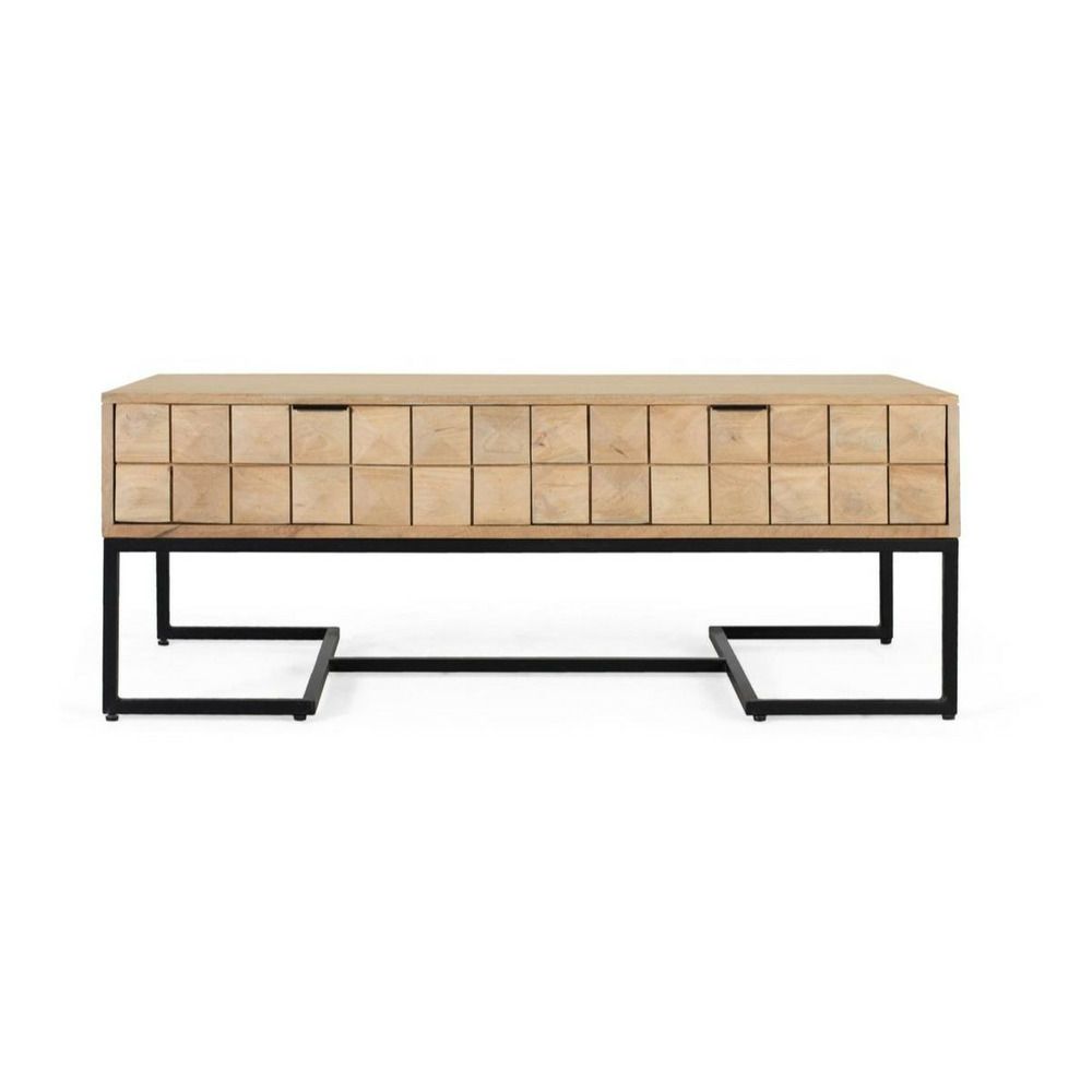 Table basse bois beige - délaïde décoration d'autrefois