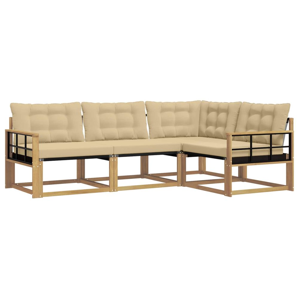 Ensemble de canapés d'extérieur 4 pc blanc et beige
