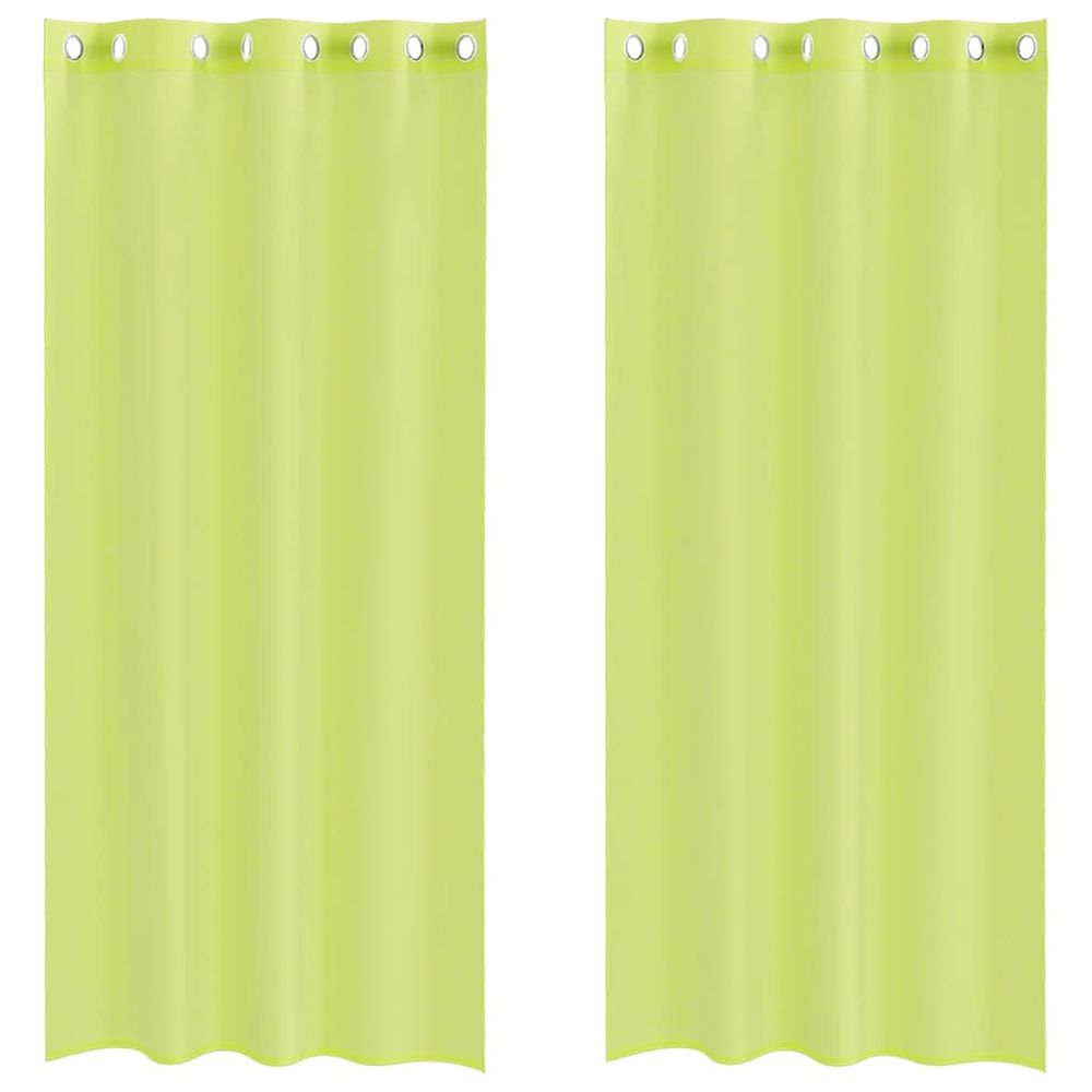 Rideaux en voile avec œillets 2 pcs vert pomme 140x245 cm