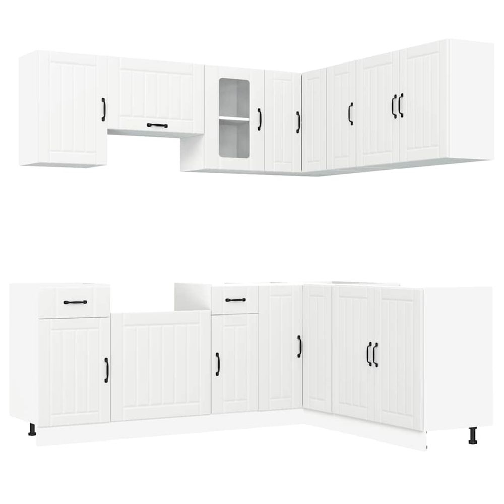 Ensemble d'armoires de cuisine 11 pcs lucca bois d'ingénierie