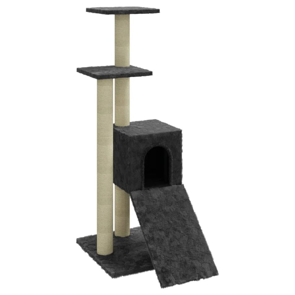 Arbre à chat avec griffoirs en sisal gris foncé 92 cm