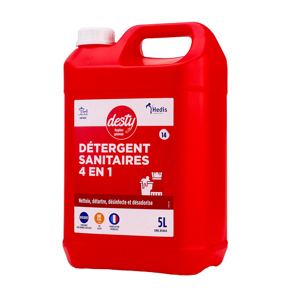 Detregent 4d sanitaires bidon de 5l note florale 4en1 - elcopharma