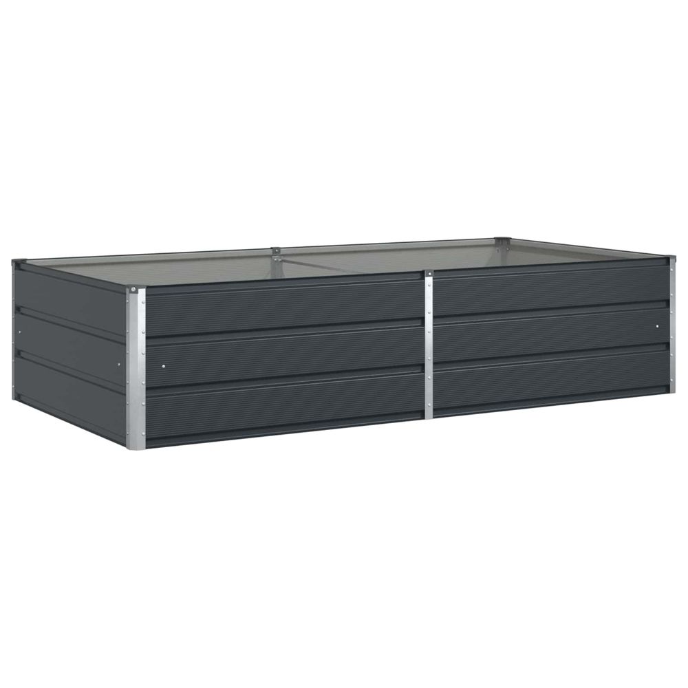 Jardinière d'extérieur anthracite 195 x 100 x 45 cm acier galvanisé