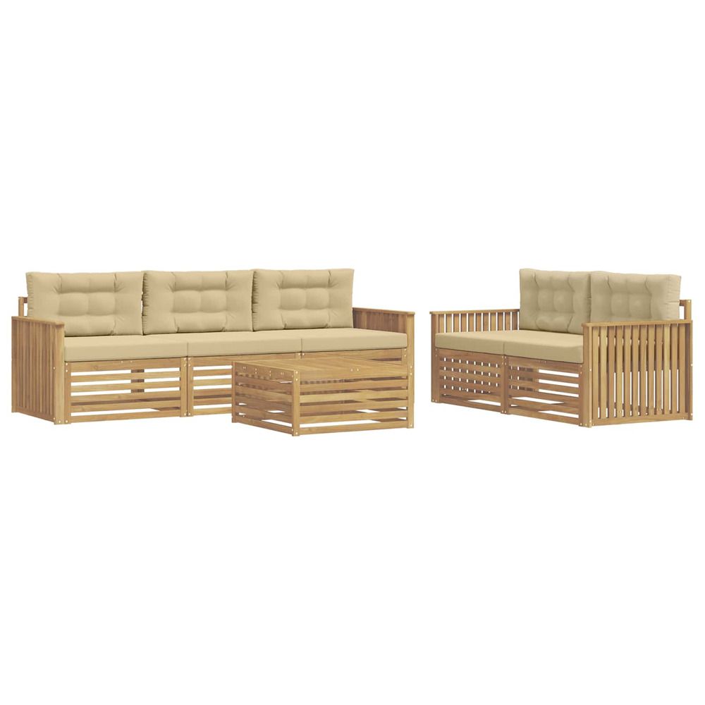 Ensemble de canapés d'extérieur 6 pc blanc et beige