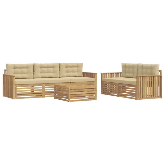 Ensemble de canapés d'extérieur 6 pc blanc et beige