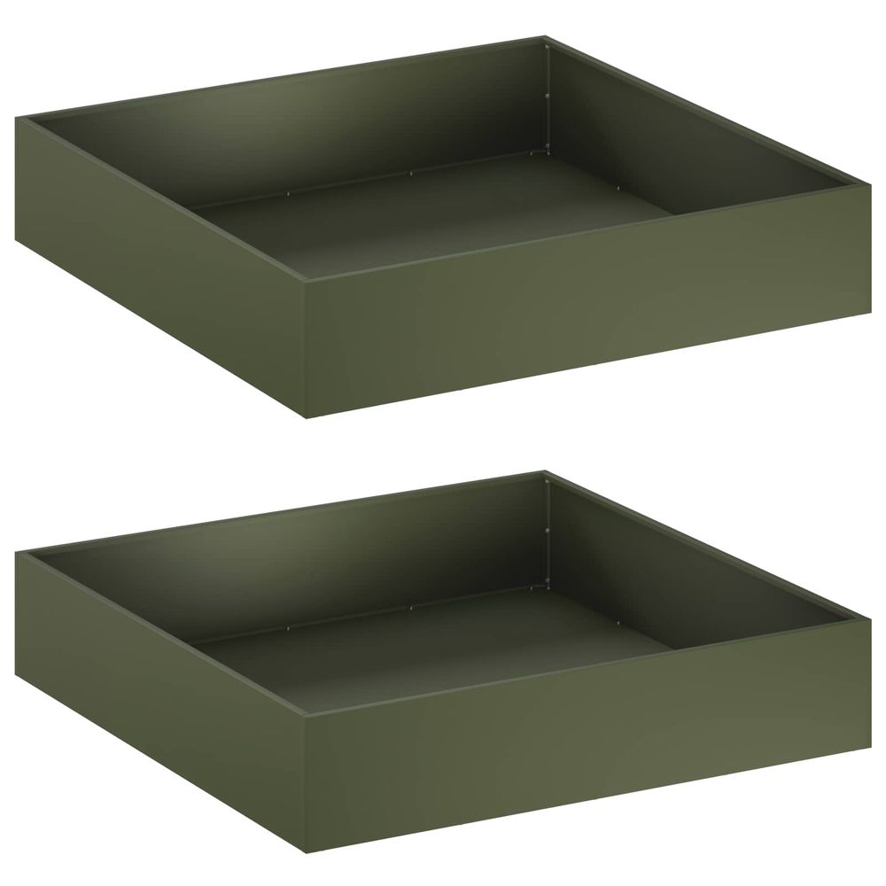 Cache-pot de jardin 2 pc vert olive 100 x 100 x 20 cm