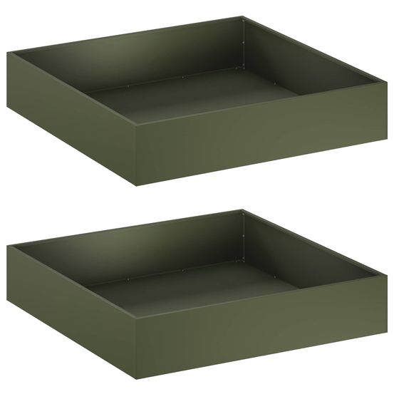 Cache-pot de jardin 2 pc vert olive 100 x 100 x 20 cm