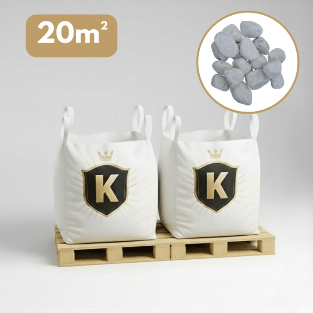 Galet blanc 60/100 mm – pack 2 big bag +/- 1,5t – 20 m²