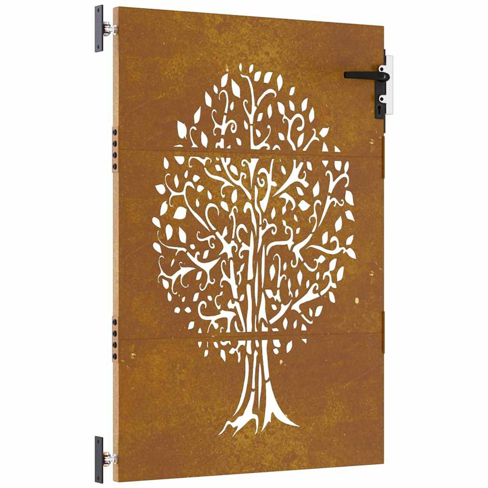 Portail de jardin 85x125 cm acier corten conception de l'arbre