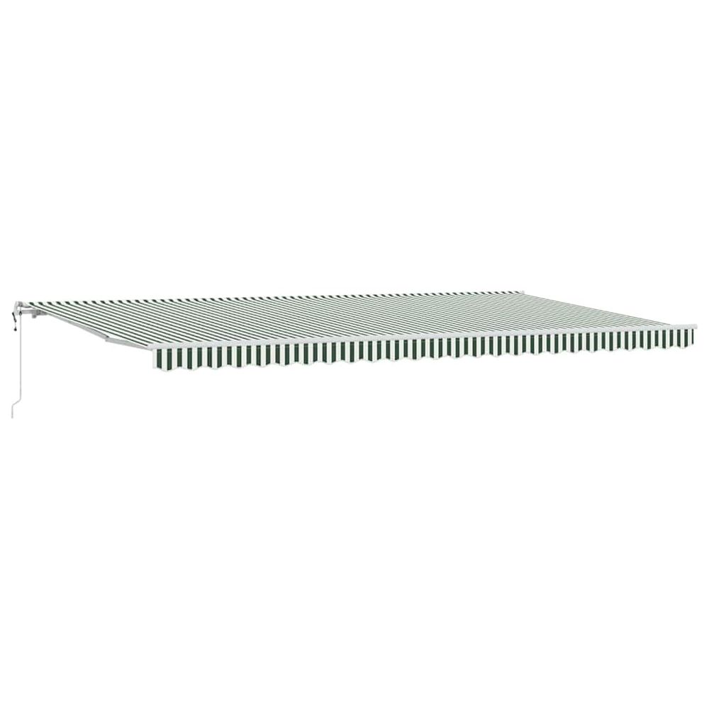Auvent rétractable vert et blanc 600 × 300 cm