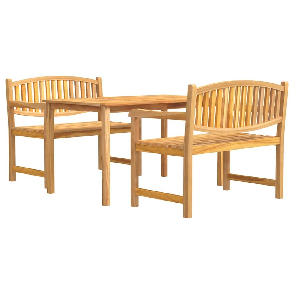 Ensemble à manger de jardin 3 pcs bois de teck massif