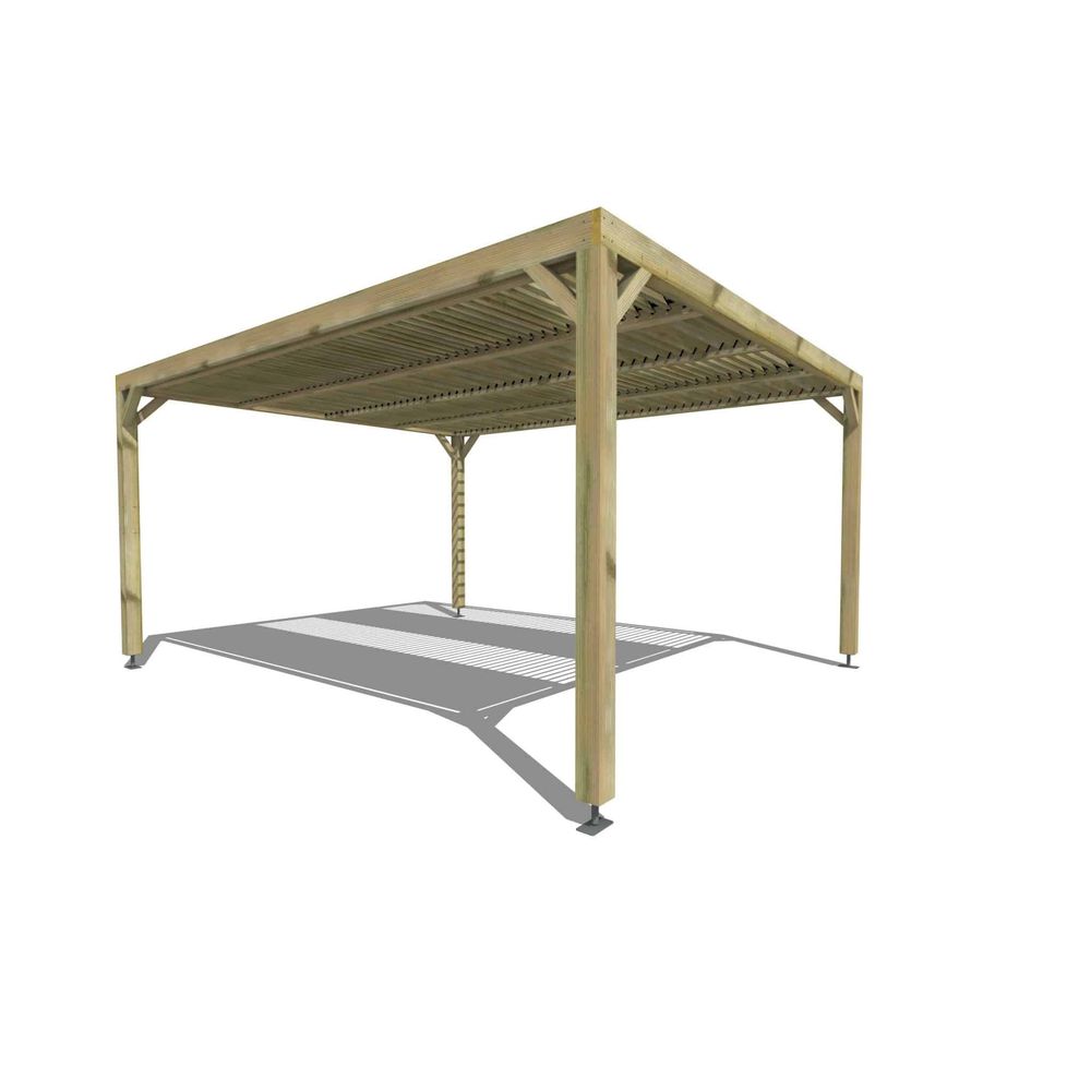 Pergola bois • 4m x 5m • indépendante • sens profondeur • lames orientables bioclimatiques incluses • livraison comprise