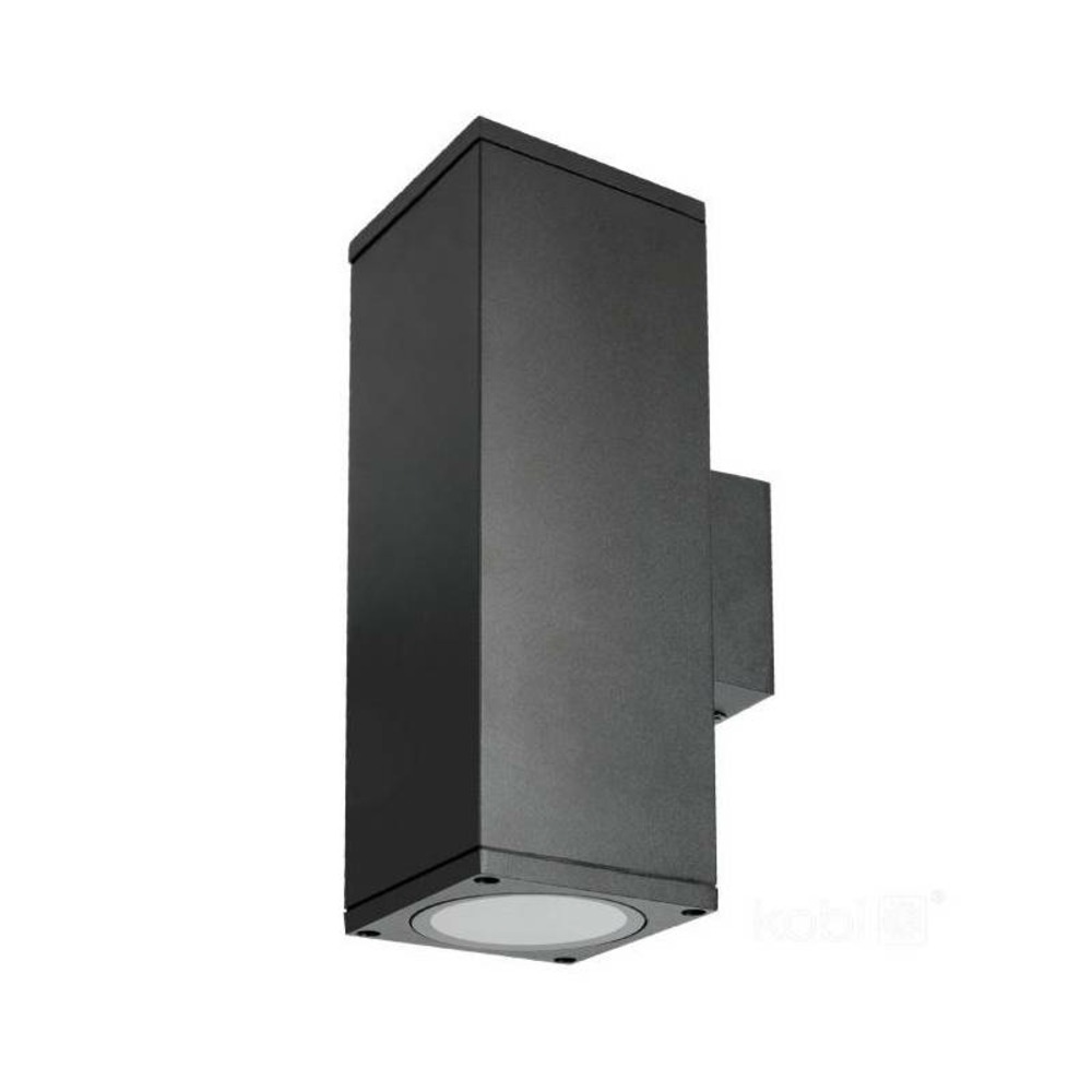 Applique murale noir rectangle design haut / bas ip54 extérieur pour ampoule gu10