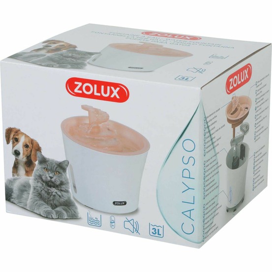 Fontaine à eau pour chiens et chats calypso 3 litres rose