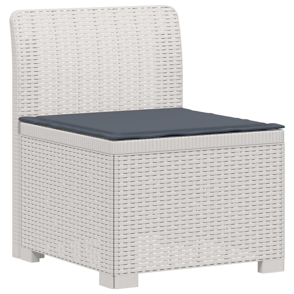 Canapé de jardin 1 place avec coussin look rotin pp blanc