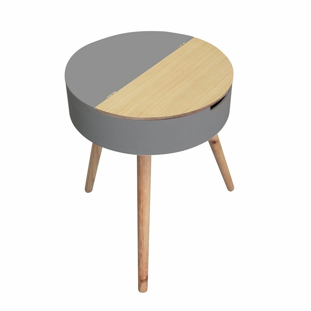 Table d'appoint coffre scandinave - diam. 45 cm