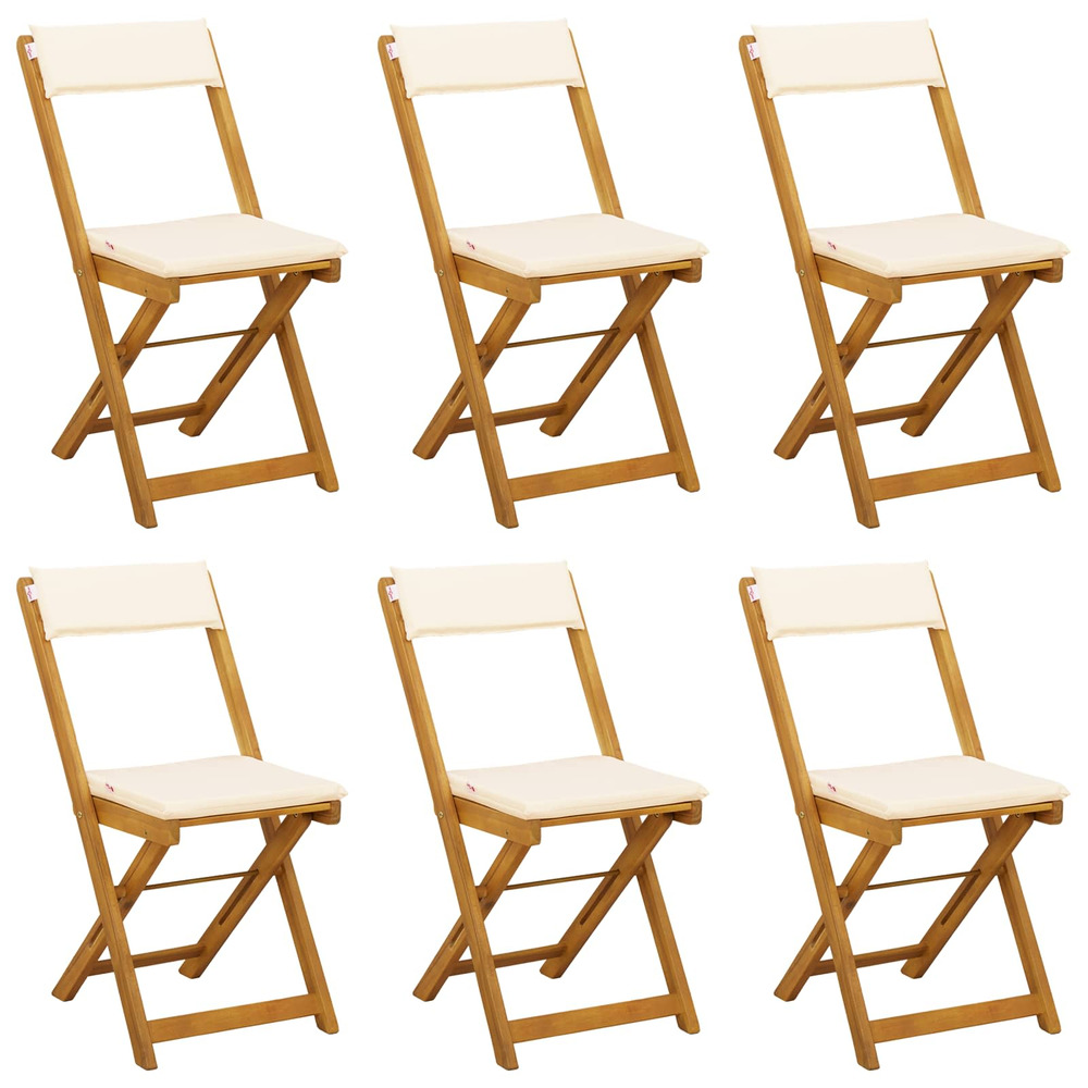 Chaises de bistrot d'extérieur 6 pcs crème blanc