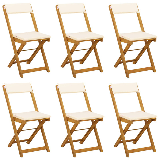 Chaises de bistrot d'extérieur 6 pcs crème blanc