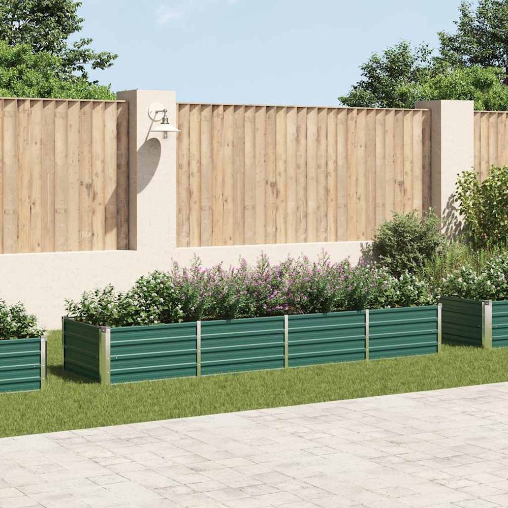 Bac potager rectangulaire xxl acier galvanisé jardin vert 320x80x45cm