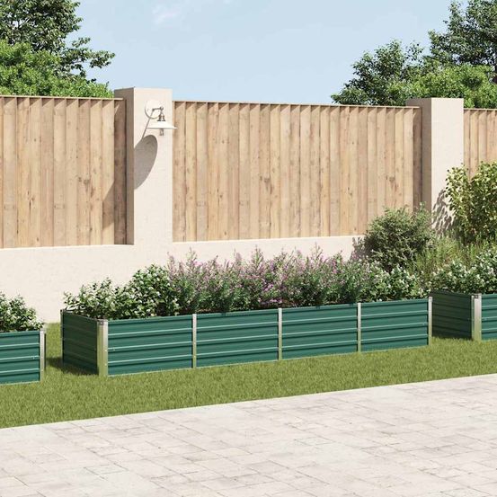 Bac potager rectangulaire xxl acier galvanisé jardin vert 320x80x45cm