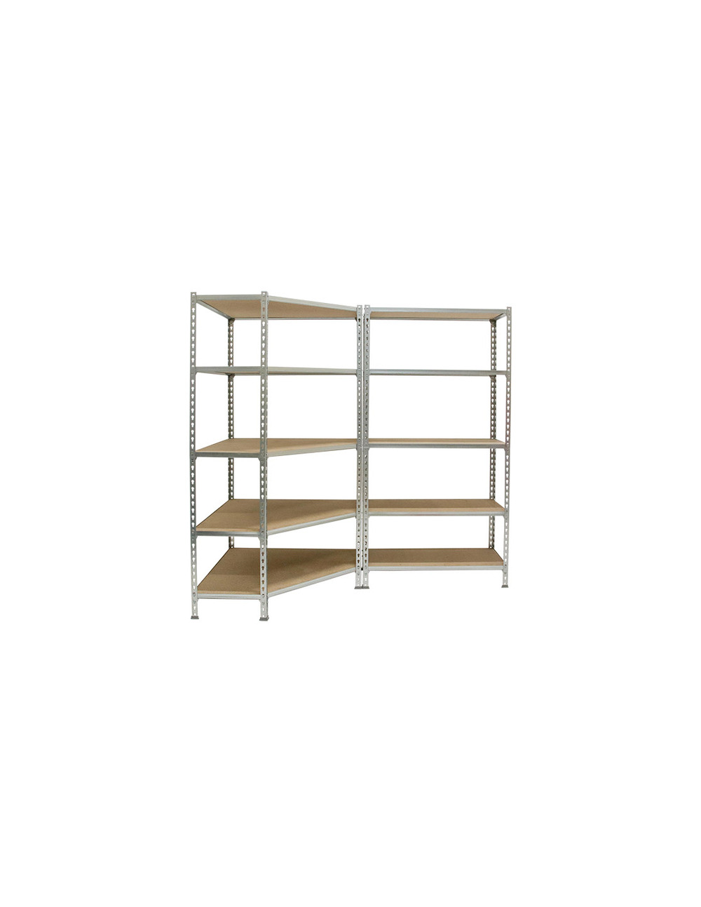 Etagère légère sans vis pack maderclick corner 5/300 +1 mader 5/300 ga/bois galva/bois 1800x1800x300 - simonrack