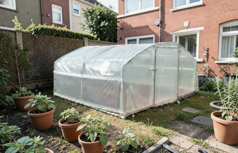 Serre tunnel de jardin - 12m² - 4 x 3m - pieds droits - compacte 180 - les serres tonneau
