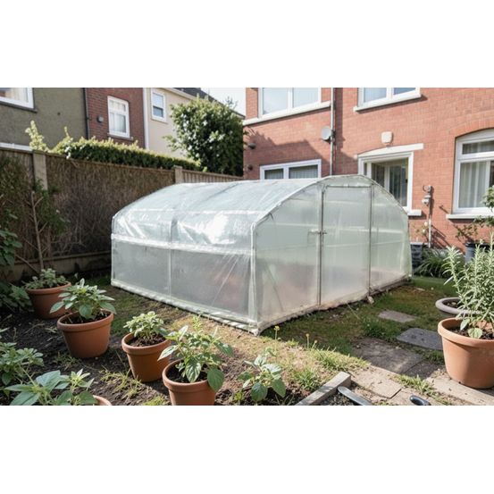 Serre tunnel de jardin - 12m² - 4 x 3m - pieds droits - compacte 180 - les serres tonneau
