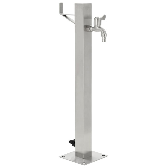Colonne à eau de jardin carrée acier inoxydable 65 cm