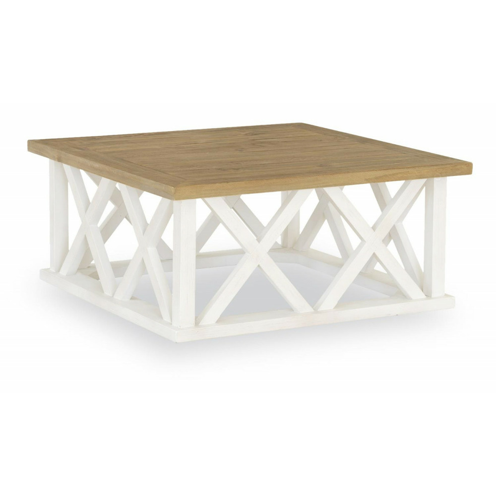 Table basse bois blanc 100x100x45cm
