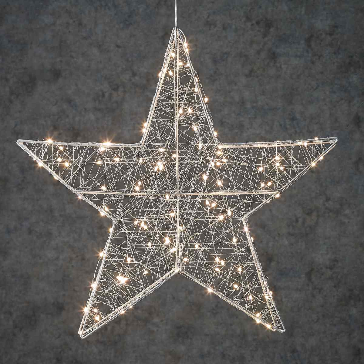 Luca lighting - éclairage de noël en forme de étoile 120 led blanc classique d58