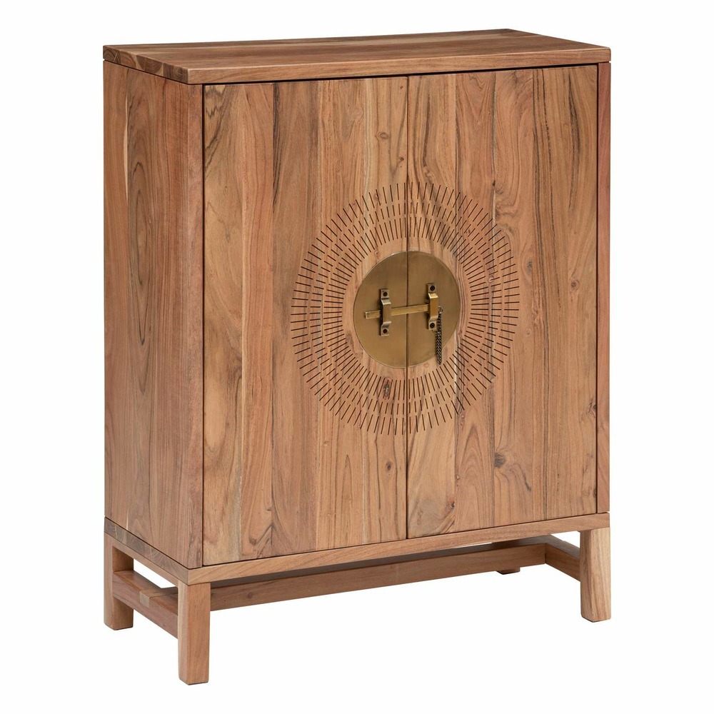 Buffet haut 2 portes en bois jiling - marron