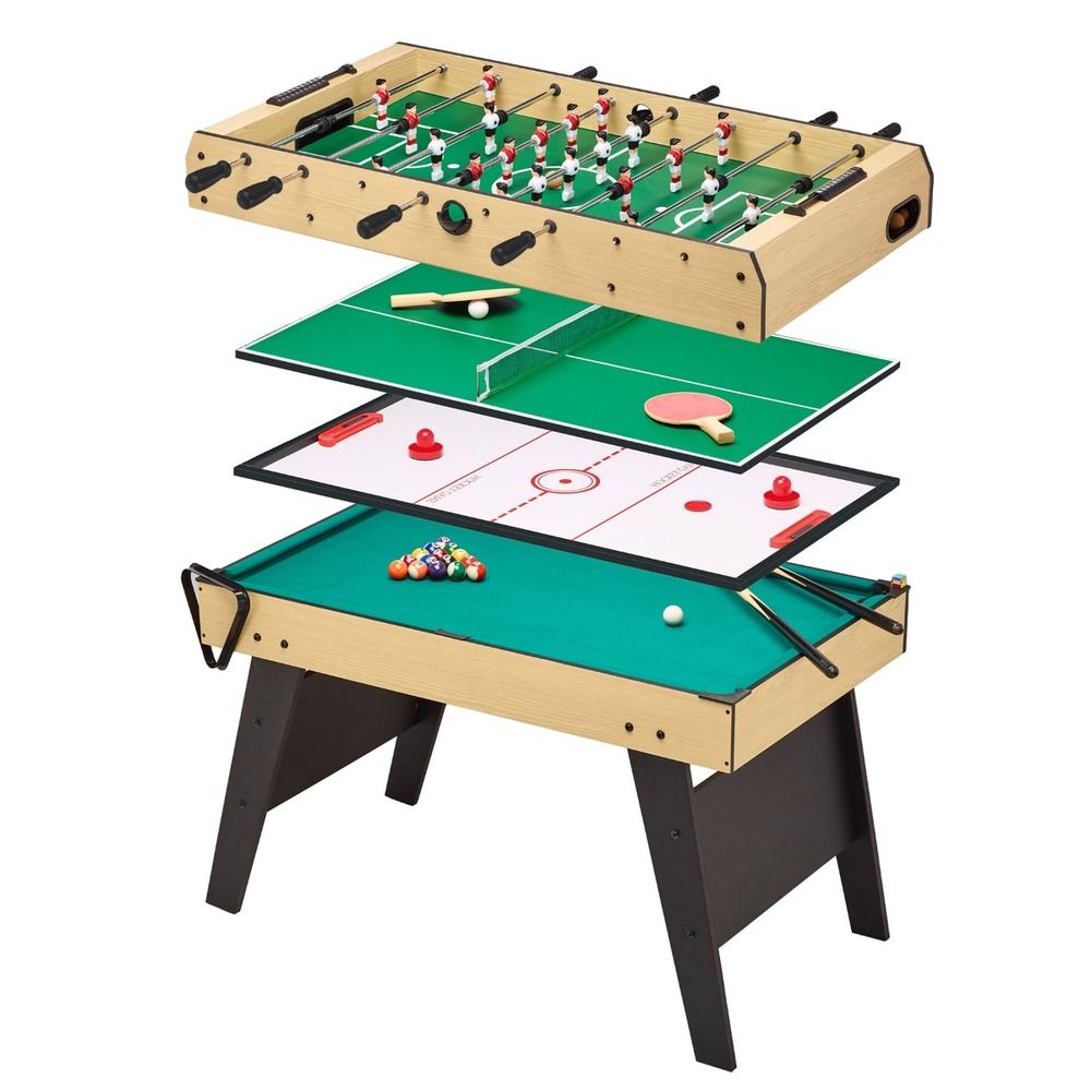 Table multi jeux 4 en 1 - baby-foot - billard - ping pong - hockey
