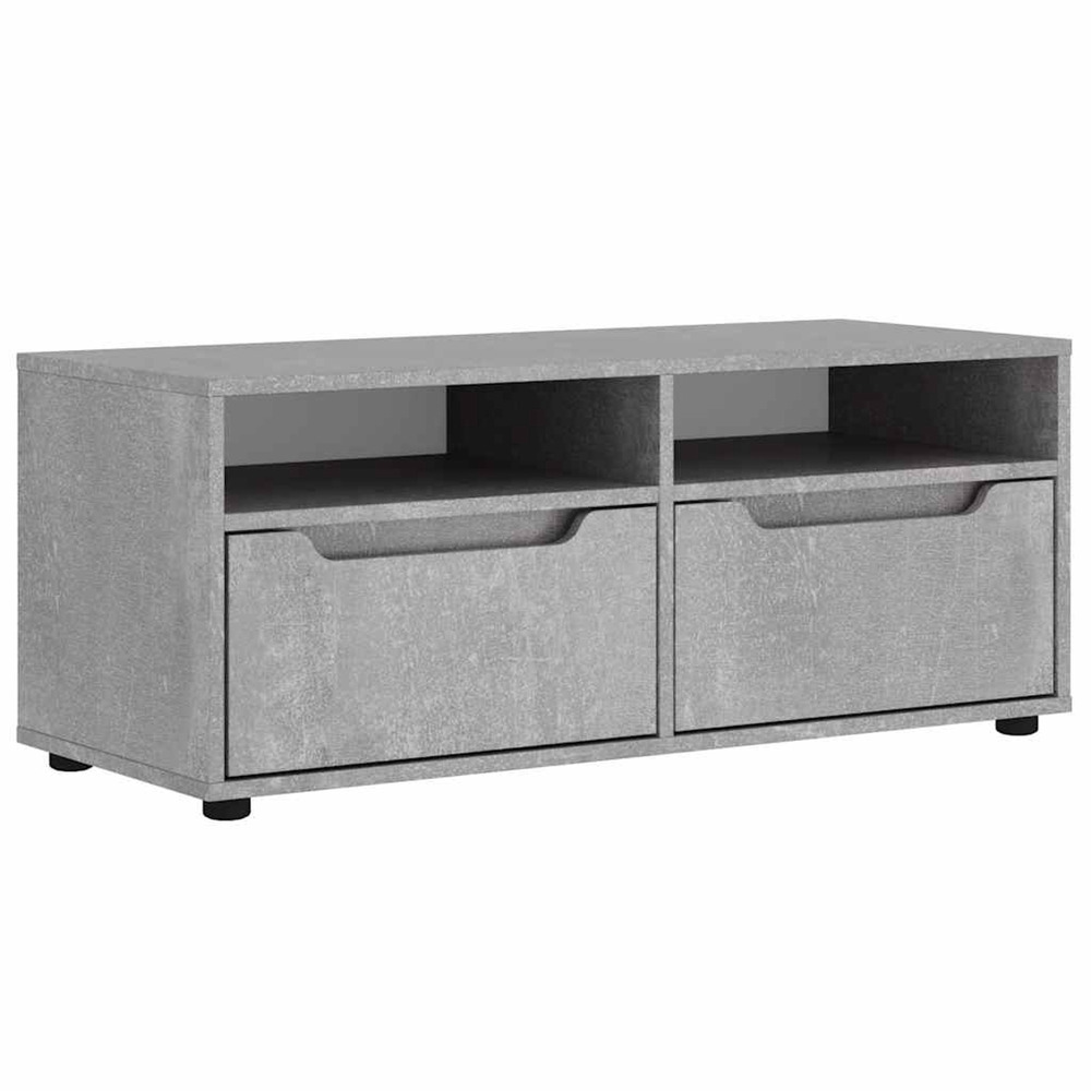 Meuble tv visnes gris béton 100x40x38 cm bois d'ingénierie