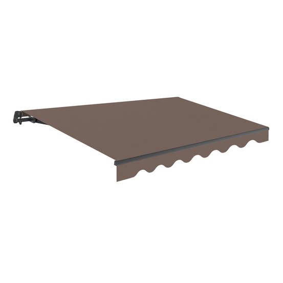 Store banne extérieur enroulable 4x2,5 taupe en polyester – structure en aluminium anthracite, inclinaison réglable