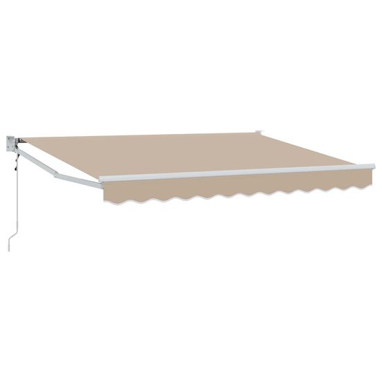 Auvent rétractable beige 3,5 x 2 m polyester et métal