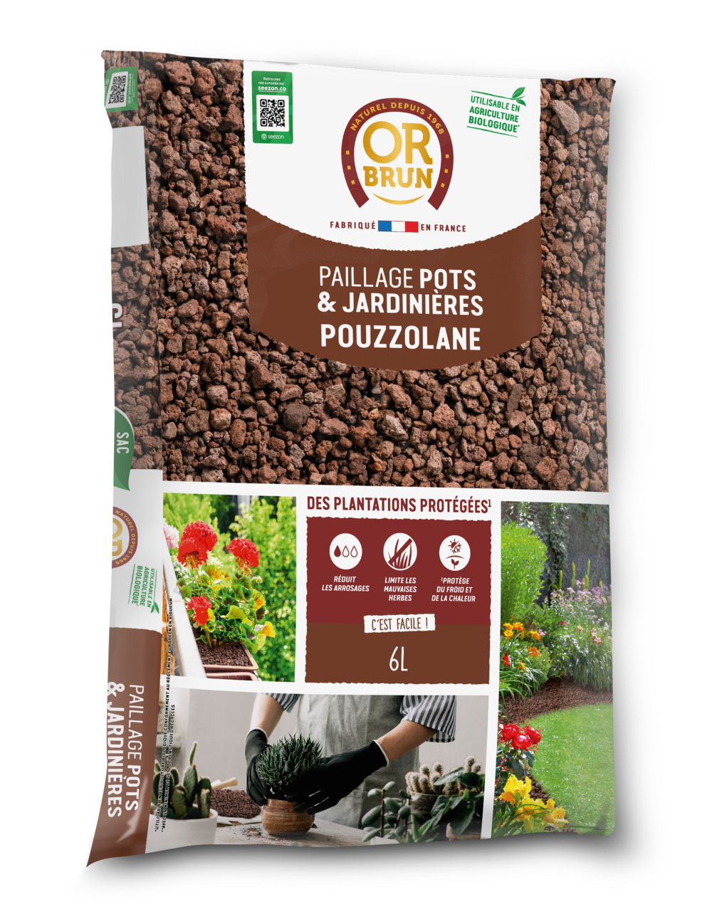 Obrppou6u -paillage de pouzzolane - protection des plantes