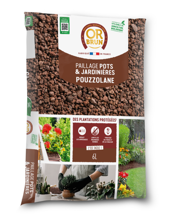 Obrppou6u -paillage de pouzzolane - protection des plantes