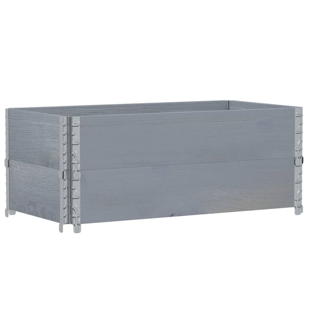 Colliers de palette 2 pcs gris 100x50 cm bois de pin solide
