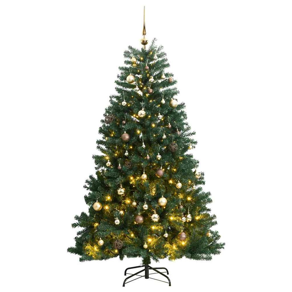 Sapin de noël artificiel articulé 300 led et boules 240 cm