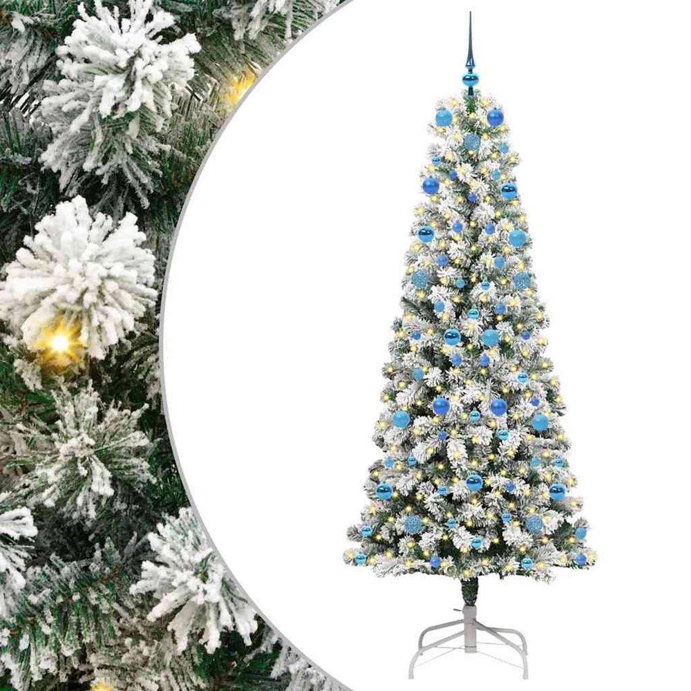 Sapin de noël artificiel à branches articulées vert et blanc
