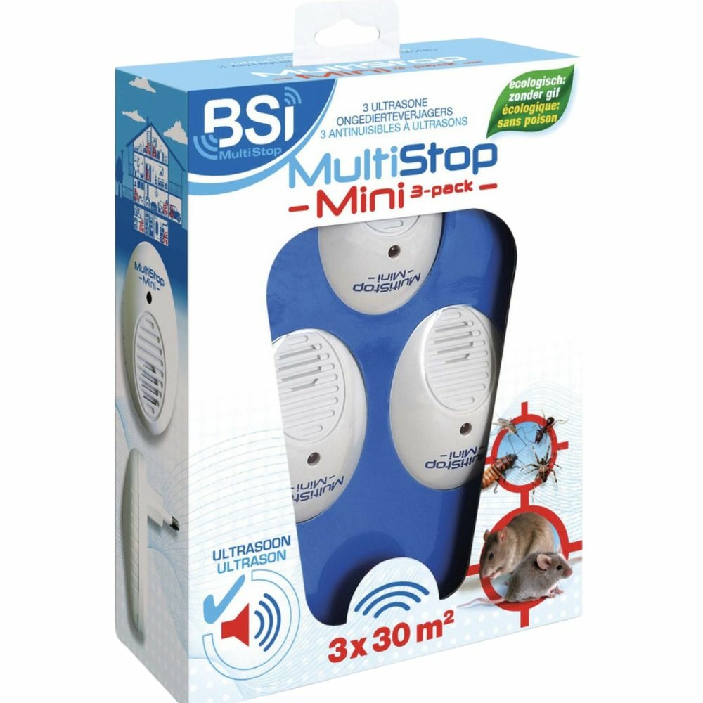 Multistop mini - lot de 3 répulsifs ultrason 30 m² (rats et souris)