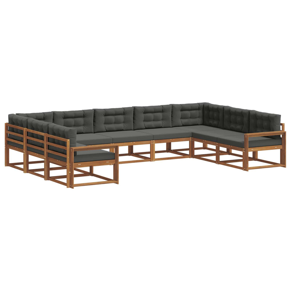 Ensemble de canapés d'extérieur 9 pcs naturel et anthracite