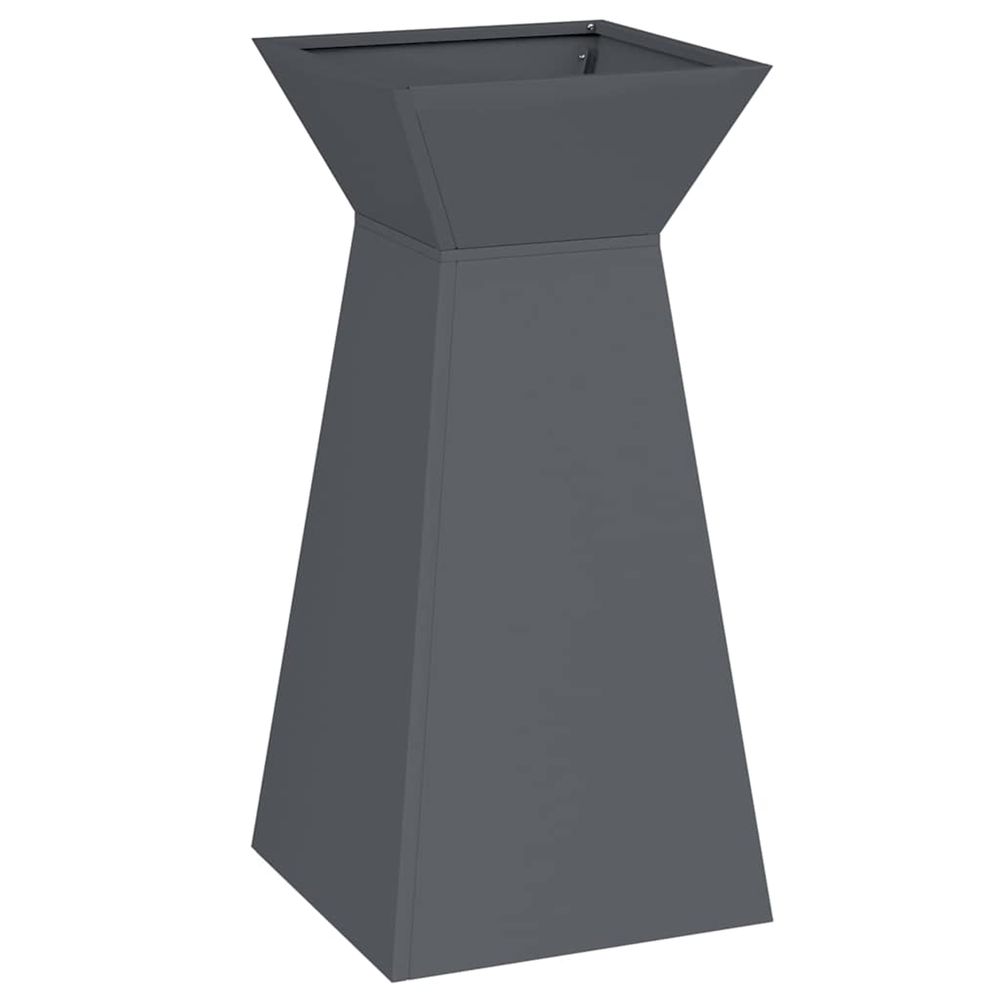 Jardinière d'extérieur à pilier anthracite 35 x 35 x 73 cm