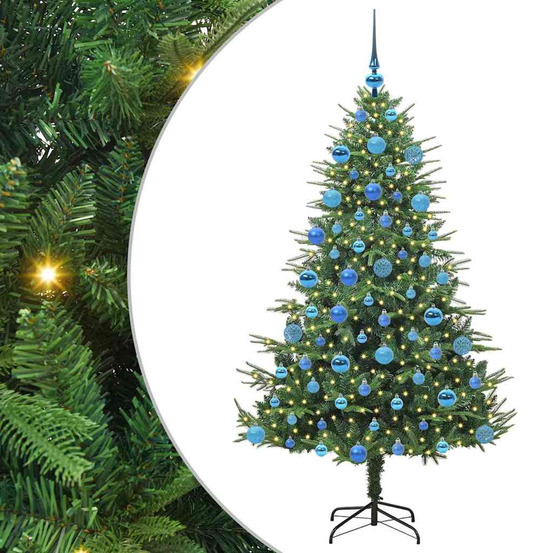 Sapin de noël artificiel pré-éclairé avec set de boules 180 cm