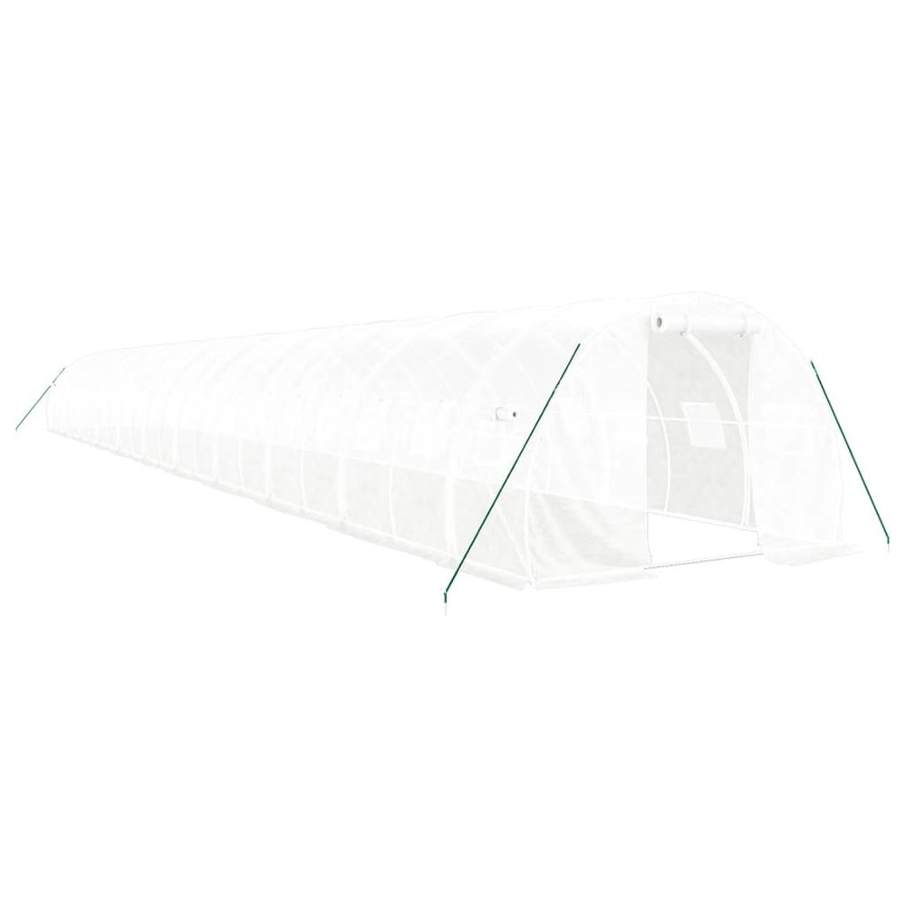 Serre avec cadre en acier blanc 66 m² 22x3x2 m
