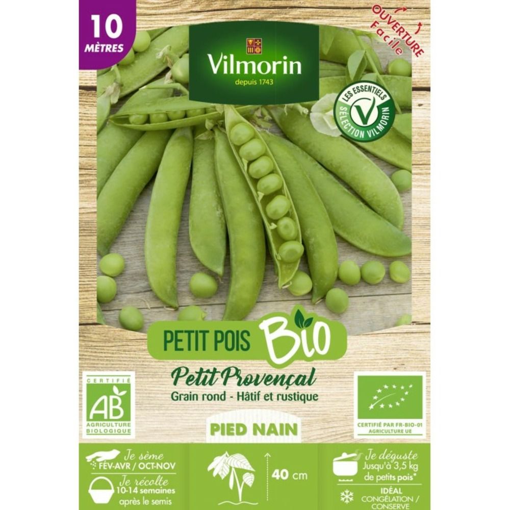 Pois petit provençal - bio - 10 m