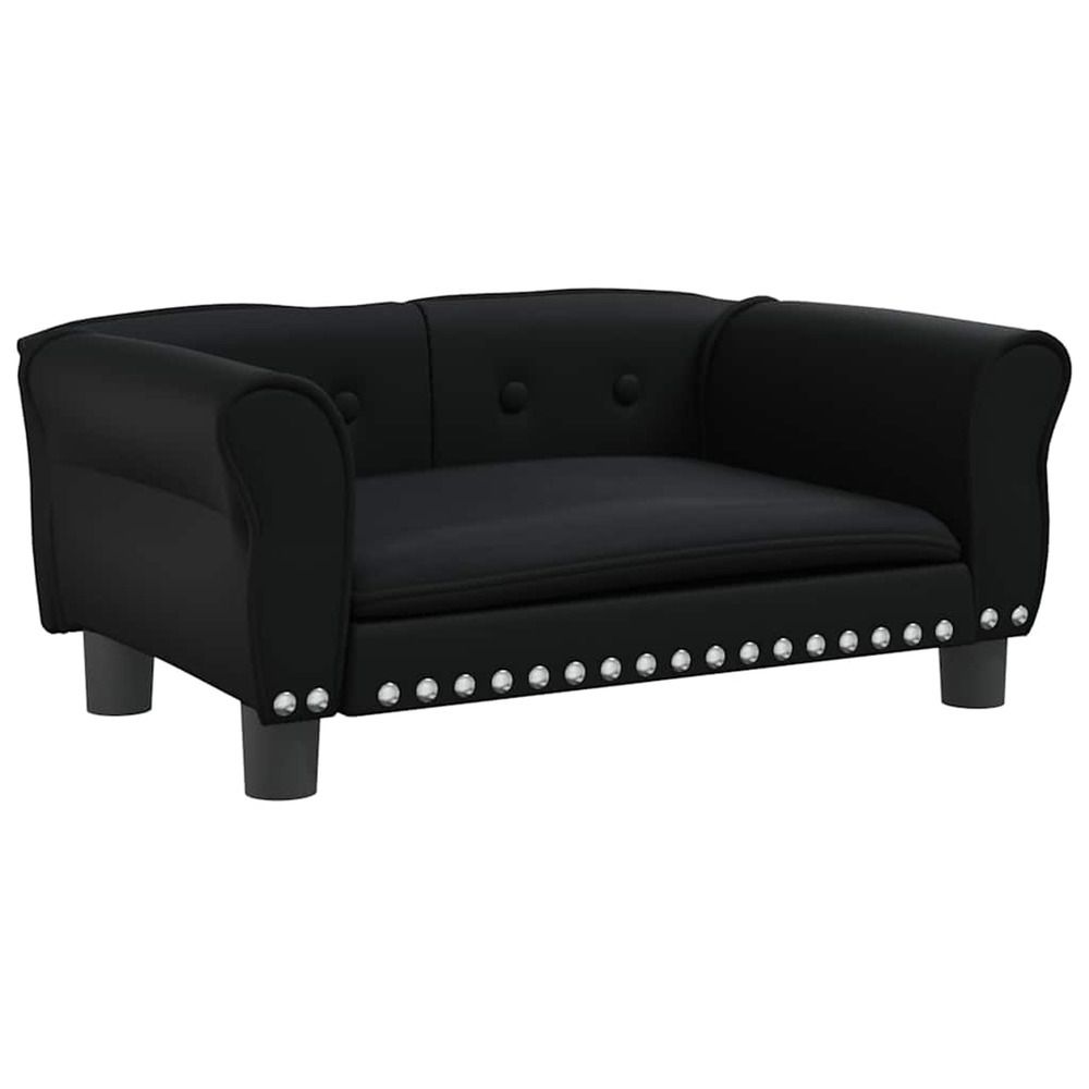 Lit pour chien noir 70x45x30 cm similicuir