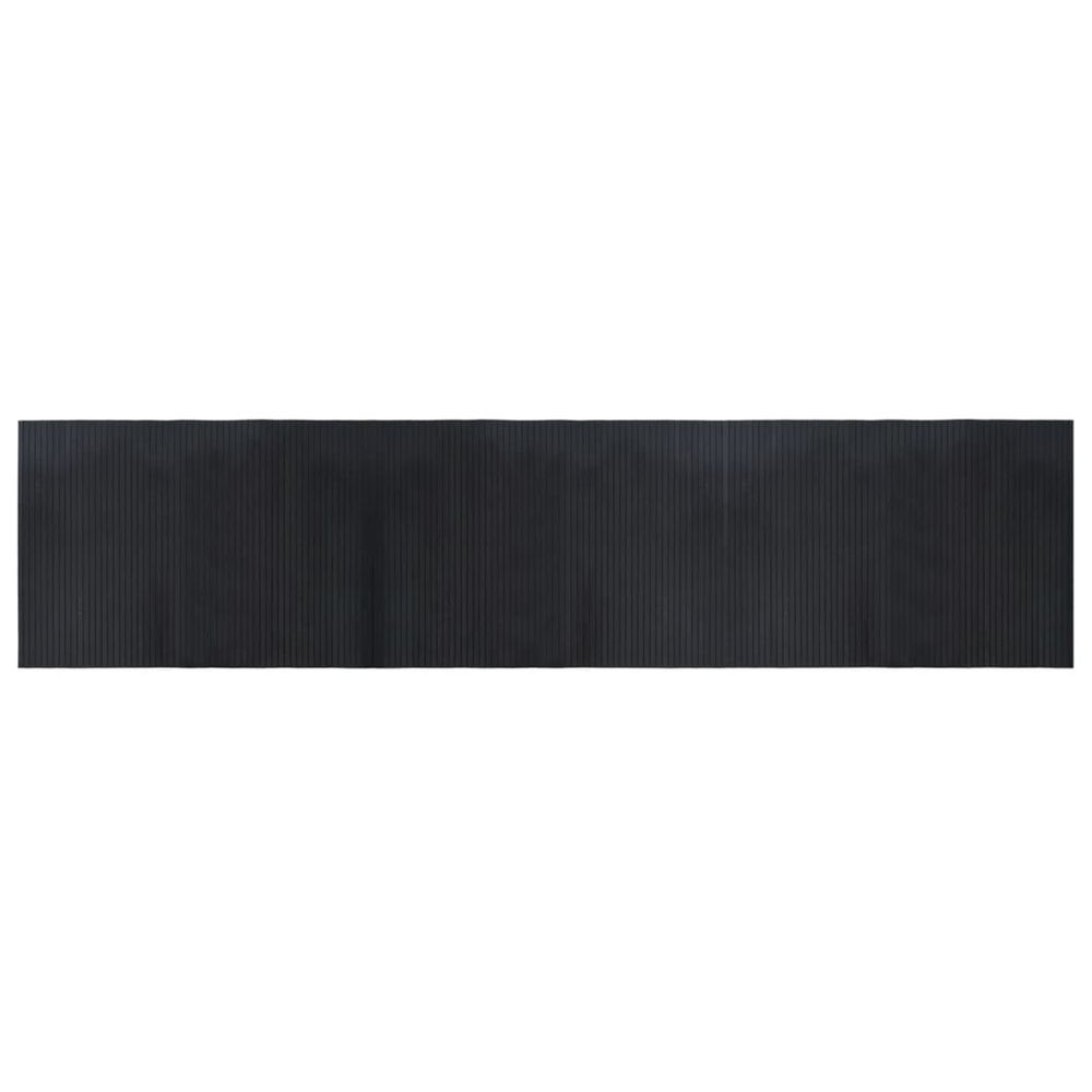 Tapis rectangulaire noir 70x300 cm bambou