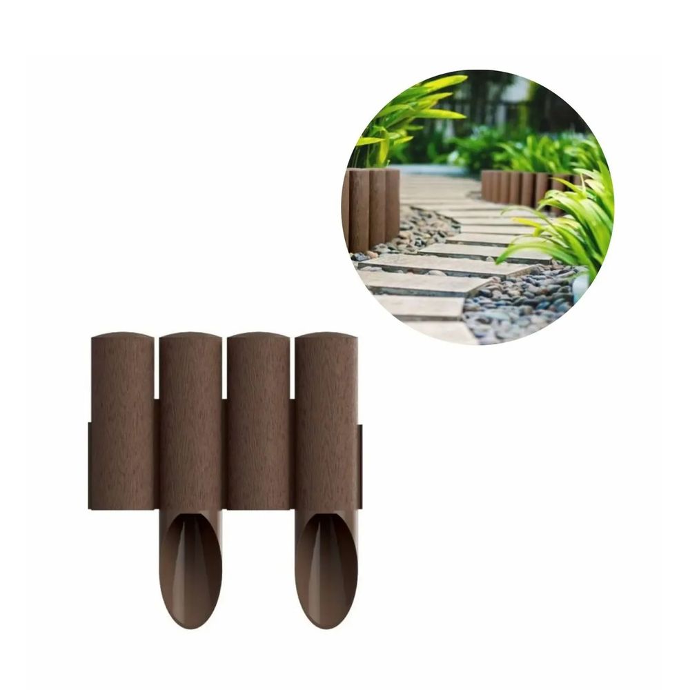 Bordure jardin plastique brun 23cm x 25,5 cm | bordure jardin | bordures de jardin